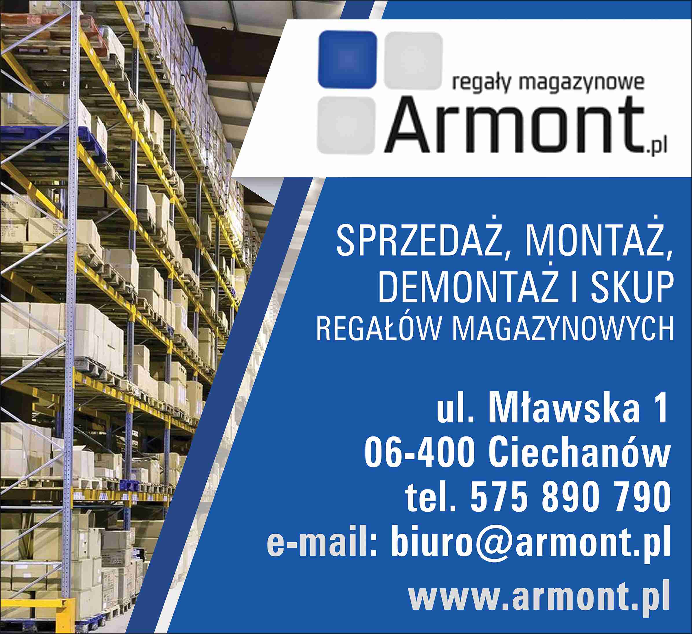 Armont Arkadiusz Mosakowski - montaż regałów magazynowych CIECHANÓW montaż regałów magazynowych CIECHANÓW